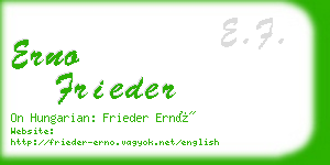 erno frieder business card